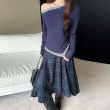 画像をギャラリービューアに読み込む, 重ね風長袖Tシャツ＆チェック柄スカートセットアップ
