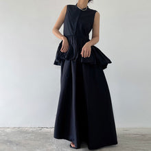 画像をギャラリービューアに読み込む, 重ね風ノースリーブワンピースカジュアルワンピース
