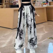 画像をギャラリービューアに読み込む, 水墨画スタイルハイウエストガウチョパンツボトムス

