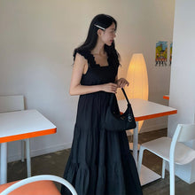 画像をギャラリービューアに読み込む, ギャザーフリルサスペンダーワンピースエレガンスデートワンピース
