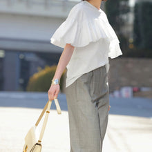 画像をギャラリービューアに読み込む, フリル裾無地Tシャツトップス
