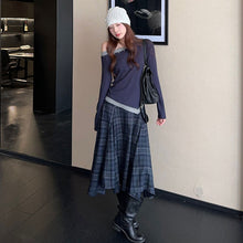 画像をギャラリービューアに読み込む, 重ね風長袖Tシャツ＆チェック柄スカートセットアップ
