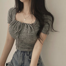 画像をギャラリービューアに読み込む, スクエアカラーニットトップス
