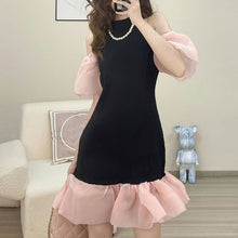 画像をギャラリービューアに読み込む, パフスリーブフレア裾デートワンピース大人かわいいワンピース
