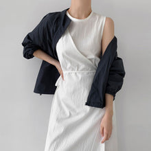 画像をギャラリービューアに読み込む, ラップワンピースカシュクールデザインノースリーブワンピース
