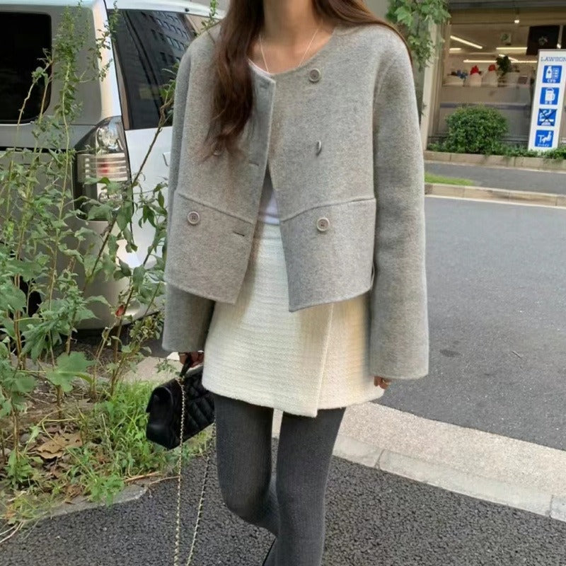 ラシャコートシンプルコーデアウター