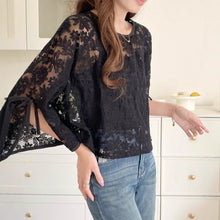 画像をギャラリービューアに読み込む, レーストラペットスリットブラウストップス
