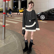 画像をギャラリービューアに読み込む, フリル裾長袖トップス＆ミニスカートセットアップ
