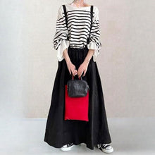 画像をギャラリービューアに読み込む, ボーダー柄長袖Tシャツ＆サスベンダースカートセットアップ
