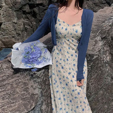 画像をギャラリービューアに読み込む, 無地カーディガン＆花柄キャミワンピースセットアップ
