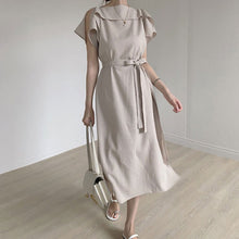 画像をギャラリービューアに読み込む, ボートネックフレア袖デートワンピース
