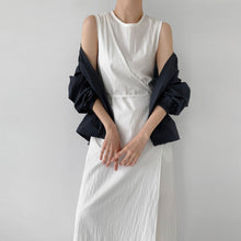 画像をギャラリービューアに読み込む, ラップワンピースカシュクールデザインノースリーブワンピース
