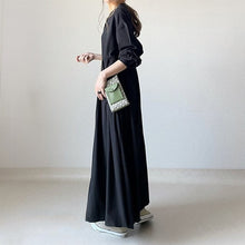 画像をギャラリービューアに読み込む, 無地長袖カジュアルワンピース
