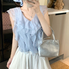 画像をギャラリービューアに読み込む, メッシュフレア裾ブラウストップス
