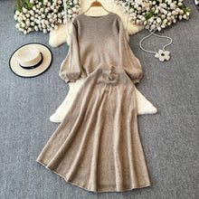 画像をギャラリービューアに読み込む, パフスリーブニットセーター＆ロングスカートセットアップ
