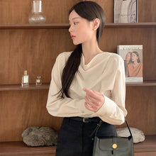 画像をギャラリービューアに読み込む, ドレープ長袖シャツブラウストップス
