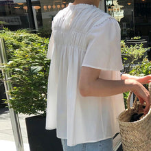 画像をギャラリービューアに読み込む, プリーツ半袖シャツトップス
