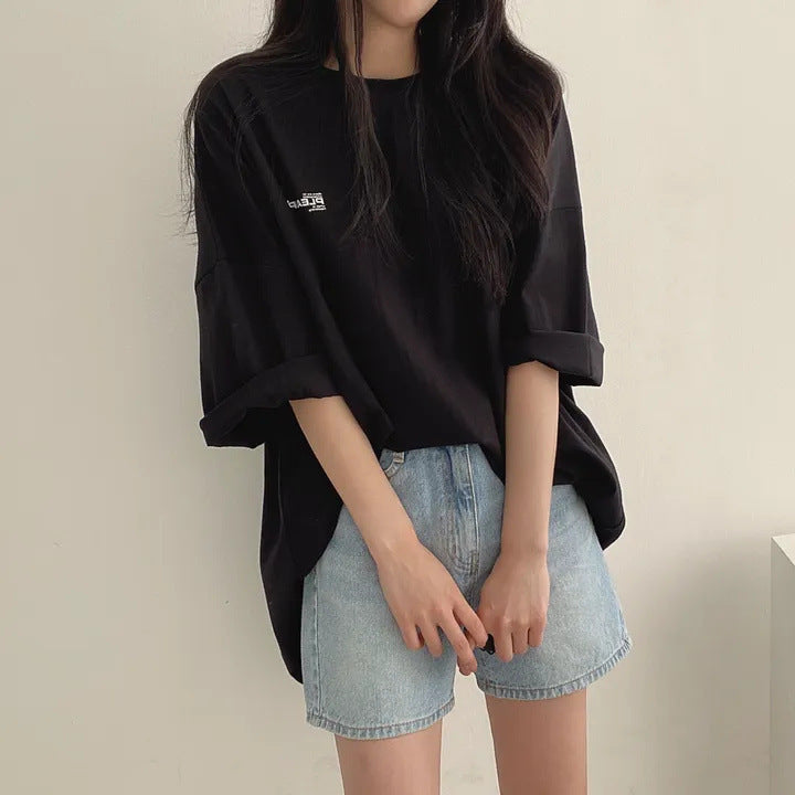 アルファペットプリント半袖Tシャツトップス