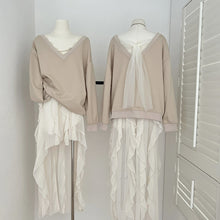 画像をギャラリービューアに読み込む, 後ろリボンレース切替スウェットトップス
