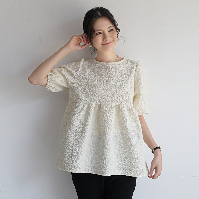 2ネックスタイルパフスリーブけだるい風ブラウストップス