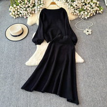 画像をギャラリービューアに読み込む, パフスリーブニットセーター＆ロングスカートセットアップ
