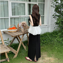 画像をギャラリービューアに読み込む, シフォン切替Vネックベスト＆Hラインスカートセットアップ
