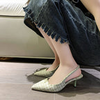 ハイヒールパンプスシューズレディースサンダルチェック柄靴
