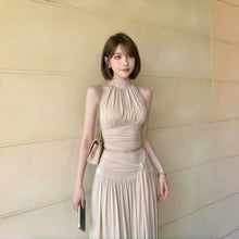 画像をギャラリービューアに読み込む, ハイネック ノースリーブ トップス + ロングスカート 2 点セットセットアップ 韓国風 大人可愛い リゾート
