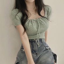 画像をギャラリービューアに読み込む, スクエアカラーニットトップス
