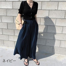 画像をギャラリービューアに読み込む, 無地けだるい風カジュアルパンツガウチョパンツスカンツボトムス
