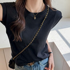 フレンチ袖無地シンプルコーデTシャツトップス