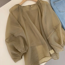 画像をギャラリービューアに読み込む, シースルーブラウスレトロトップス
