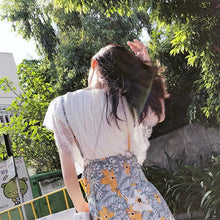 画像をギャラリービューアに読み込む, ニット切替レースフリル裾ニットトップス
