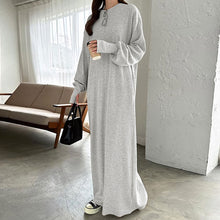 画像をギャラリービューアに読み込む, 無地シンプルコーデカジュアルワンピーススリット
