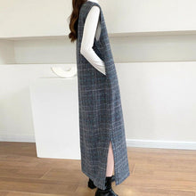 画像をギャラリービューアに読み込む, チェック柄Ｖネックベストワンピースカジュアルワンピース
