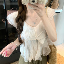 画像をギャラリービューアに読み込む, メッシュフレア裾ブラウストップス
