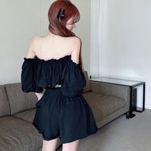 画像をギャラリービューアに読み込む, ボートネックパフスリーブトップス＆ショートパンツセットアップ
