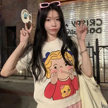 画像をギャラリービューアに読み込む, ガールズかわいいプリントニットトップス2カラー選択
