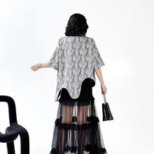 画像をギャラリービューアに読み込む, 不規則デザインレース花柄Tシャツトップス
