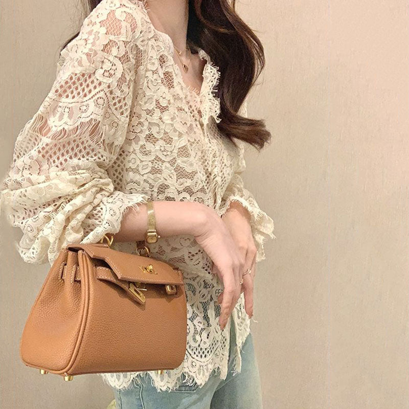 レース花柄シャツトップス