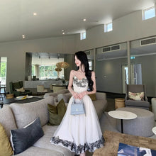 画像をギャラリービューアに読み込む, レディース ノースリーブワンピース レース刺繍 ハイウエスト エレガント パーティードレス お呼ばれ

