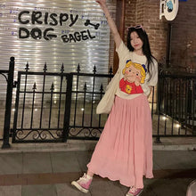 画像をギャラリービューアに読み込む, ガールズかわいいプリントニットトップス2カラー選択
