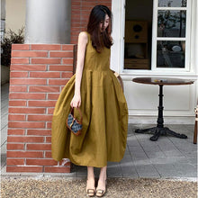 画像をギャラリービューアに読み込む, ノースリーブベストワンピース大振り無地ワンピースデートワンピース
