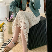 画像をギャラリービューアに読み込む, レース花柄透かし彫りスカートボトムス
