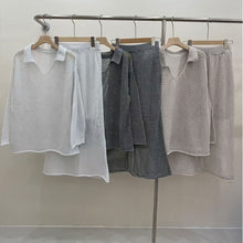 画像をギャラリービューアに読み込む, ケーブルニットカジュアルトップス＆ロングスカートセットアップ
