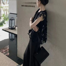 画像をギャラリービューアに読み込む, 透かし彫りトップスコーデしやすい
