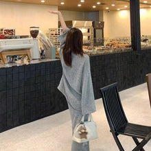 画像をギャラリービューアに読み込む, ケーブルニットカジュアルトップス＆ロングスカートセットアップ
