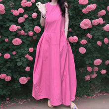 画像をギャラリービューアに読み込む, ノースリーブベストワンピース大振り無地ワンピースデートワンピース
