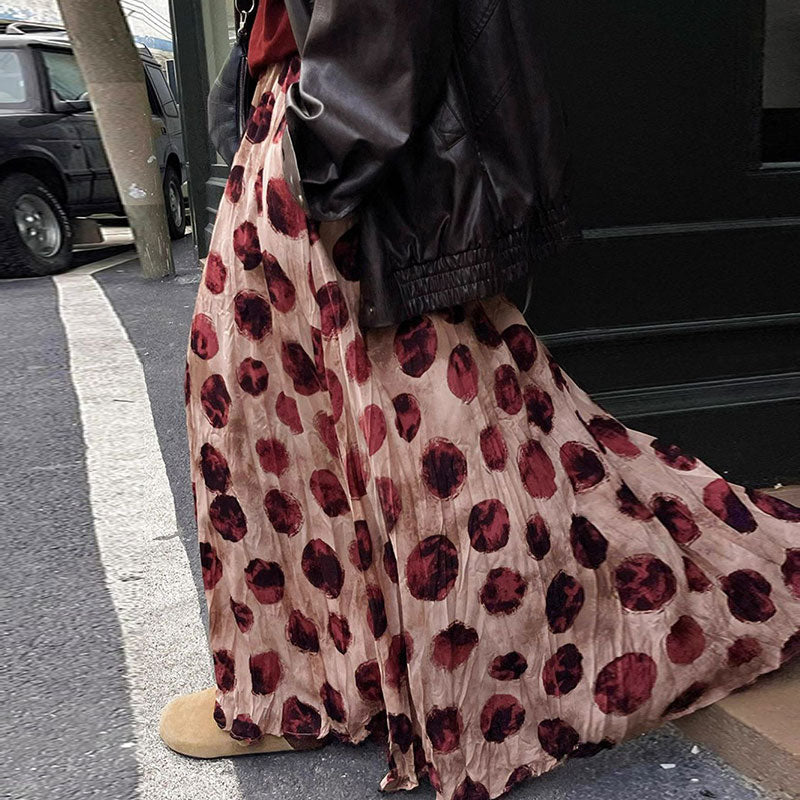 トッド柄Aラインスカートロングスカート