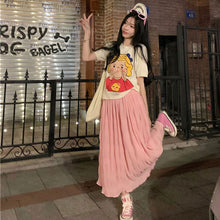 画像をギャラリービューアに読み込む, ガールズかわいいプリントニットトップス2カラー選択
